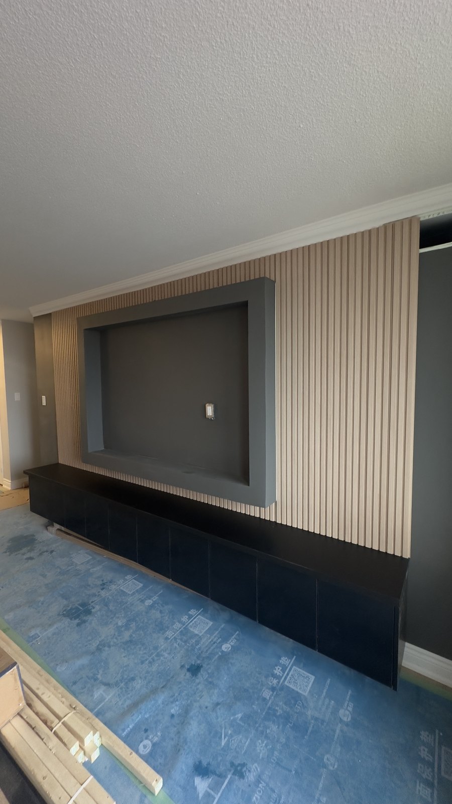 Custom Media Feature Wall by Barewalls Construction