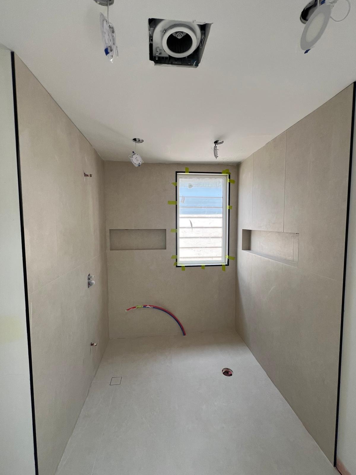 Bathroom Waterproofing Progress by Barewalls Construction